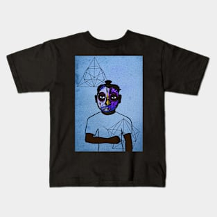 Joe NFT - Urban Elegance: Male Character with Street Mask and Blue Eyes Kids T-Shirt